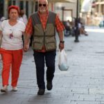 elderly couple, walking, sidewalk, pavement, husband and wife, street, urban, holding hands, elderly couple, elderly couple, elderly couple, elderly couple, elderly couple