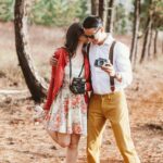 couple, forest, retro aesthetic, outdoors, nature, in love, romantic, landscape, happy, sunny, kiss