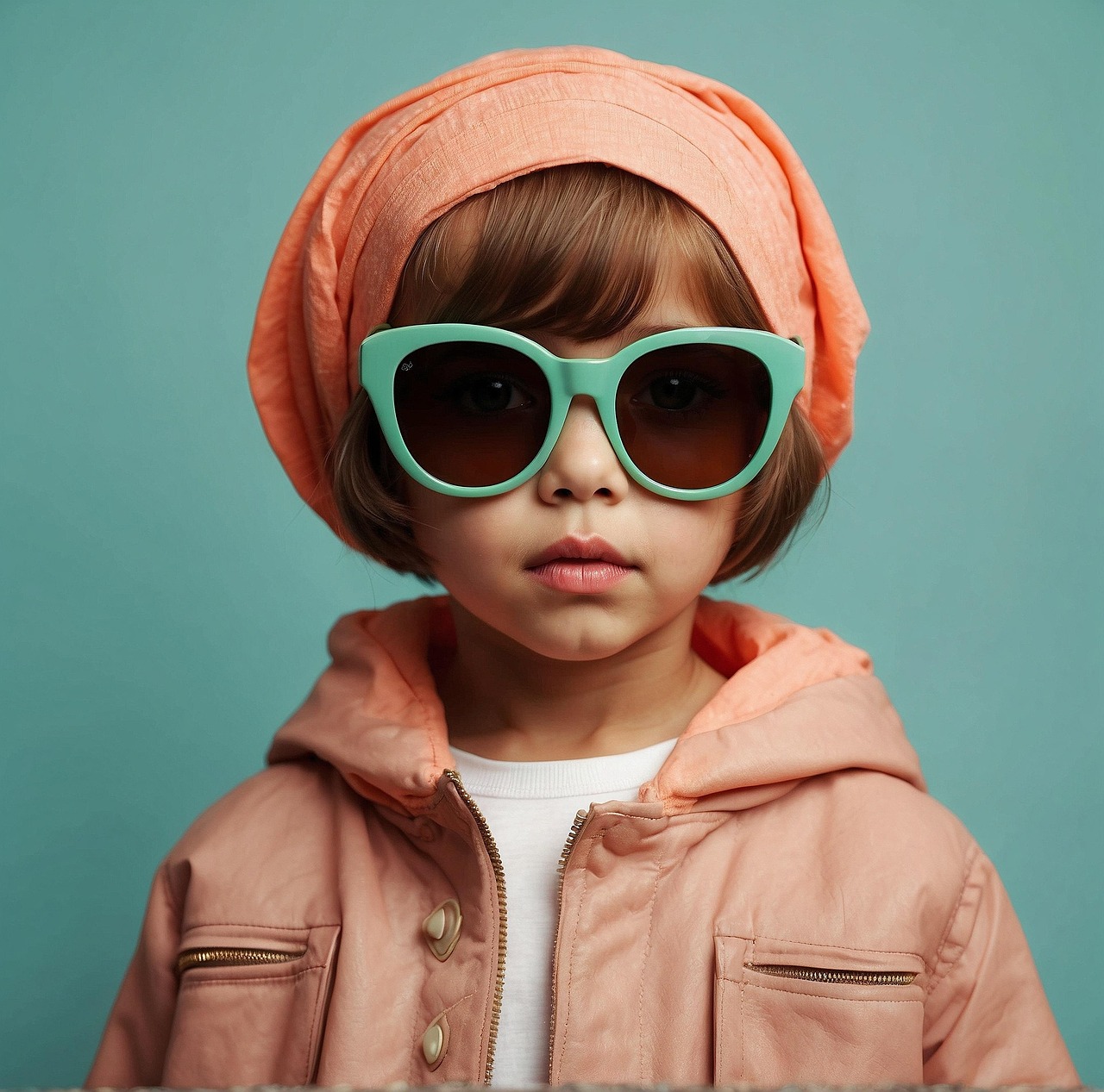 girl, child, kid, jacket, sunglasses, childhood, innocence, portrait